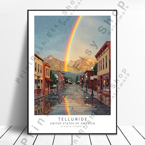 Telluride Colorado Travel Poster Telluride illustration Print Colorado Wall Art Telluride Wall Poster Home Decor Telluride Wall Print Gift