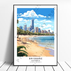Brisbane Australia Print Colourful Brisbane Poster Brisbane Wall Print Brisbane Wall Art Brisbane Travel Print Brisbane Décor Brisbane Art