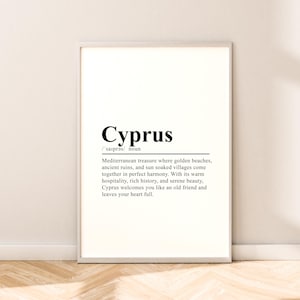 Cyprus Travel Print Cyprus Wall Art Cyprus Poster Wall Hanging Cyprus Print Cyprus Art Décor Minimalist Cyprus Home Art Cyprus Gift