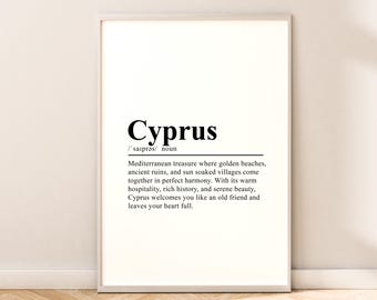 Impressão de viagem para Chipre Arte de parede para Chipre Cartaz para pendurar na parede Impressão para Chipre Decoração de arte para Chipre Minimalista Arte para casa em Chipre Presente para Chipre