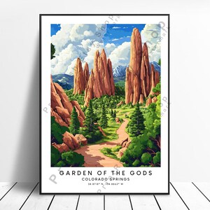 Colorado Springs Travel Print Wall Art Garden of the Gods Poster Garden of the Gods Illustration Garden of the Gods Print Home Décor Gift