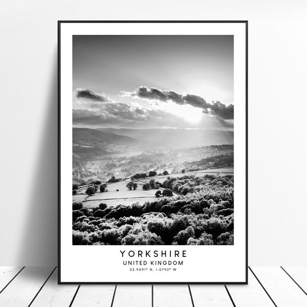 Yorkshire Print Yorkshire Poster Yorkshire Wall Art Yorkshire England Travel Print Yorkshire Art Décor Minimalist Yorkshire Art Print Gift