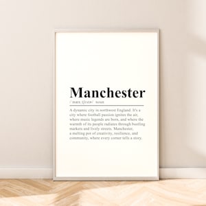 Manchester Travel Print Wall Art Manchester Poster Manchester Print Manchester Wall Poster Minimalist Manchester Home Décor Wall Hanging Art