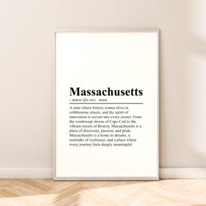 Massachusetts Reise-Druck-Wand-Kunst Massachusetts Print-Wandbehang Massachusetts Poster Massachusetts-Reise-Dekor-Geschenk-Wörterbuch-Druck