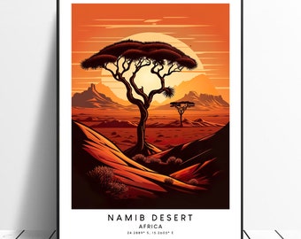 Namib Desert Travel Print Colourful Namib Desert Poster Abstract Namib Desert Print Minimalist Namib Desert Wall Art Namib Desert Gift Art
