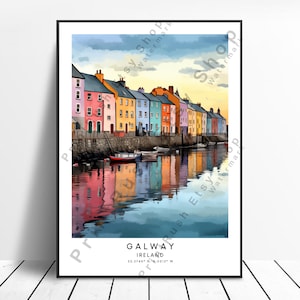 Galway Travel Print Colourful Galway Poster Abstract Galway Print Minimalist Galway Ireland Wall Art Galway Art Print Galway Gift Poster