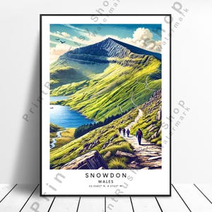 Snowdon Wales Artwork Wales Mountain Art Print  Snowdon illustration Snowdon Trail Poster Home Decor Snowdon Wall Print Gift