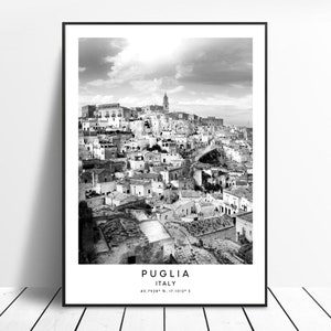 Puglia Italy Travel Print Black and White Puglia Poster Puglia Wall Print Puglia Wall Art Minimalist Puglia Art Poster Apulia Print Gift Art