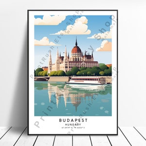 Budapest Travel Print Colourful Budapest Poster Budapest Print Minimalist Budapest Hungary Wall Art Budapest Wall Print Budapest Gift Art