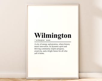 Wilmington Delaware Travel Print Wall Art Wilmington Poster Wilmington Print Minimalist Wilmington Wall Print Wilmington Wall Décor Gift Art