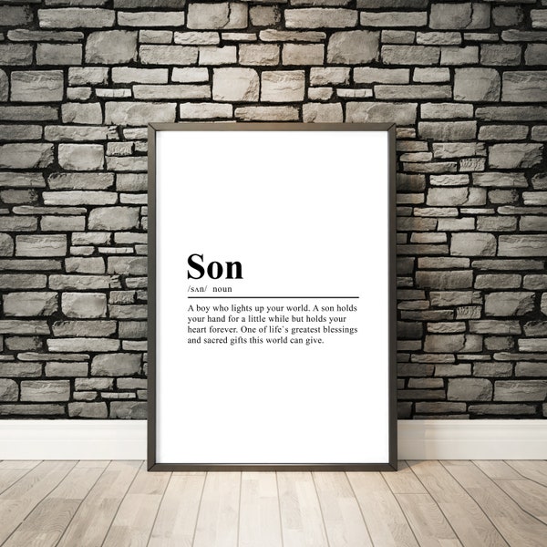 Son Definition Poster - Etsy