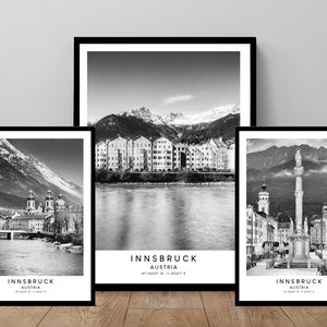 Innsbruck Print Innsbruck City Poster Innsbruck Wall Art Innsbruck Art Print Minimalist Innsbruck Travel Print Innsbruck Austria Print