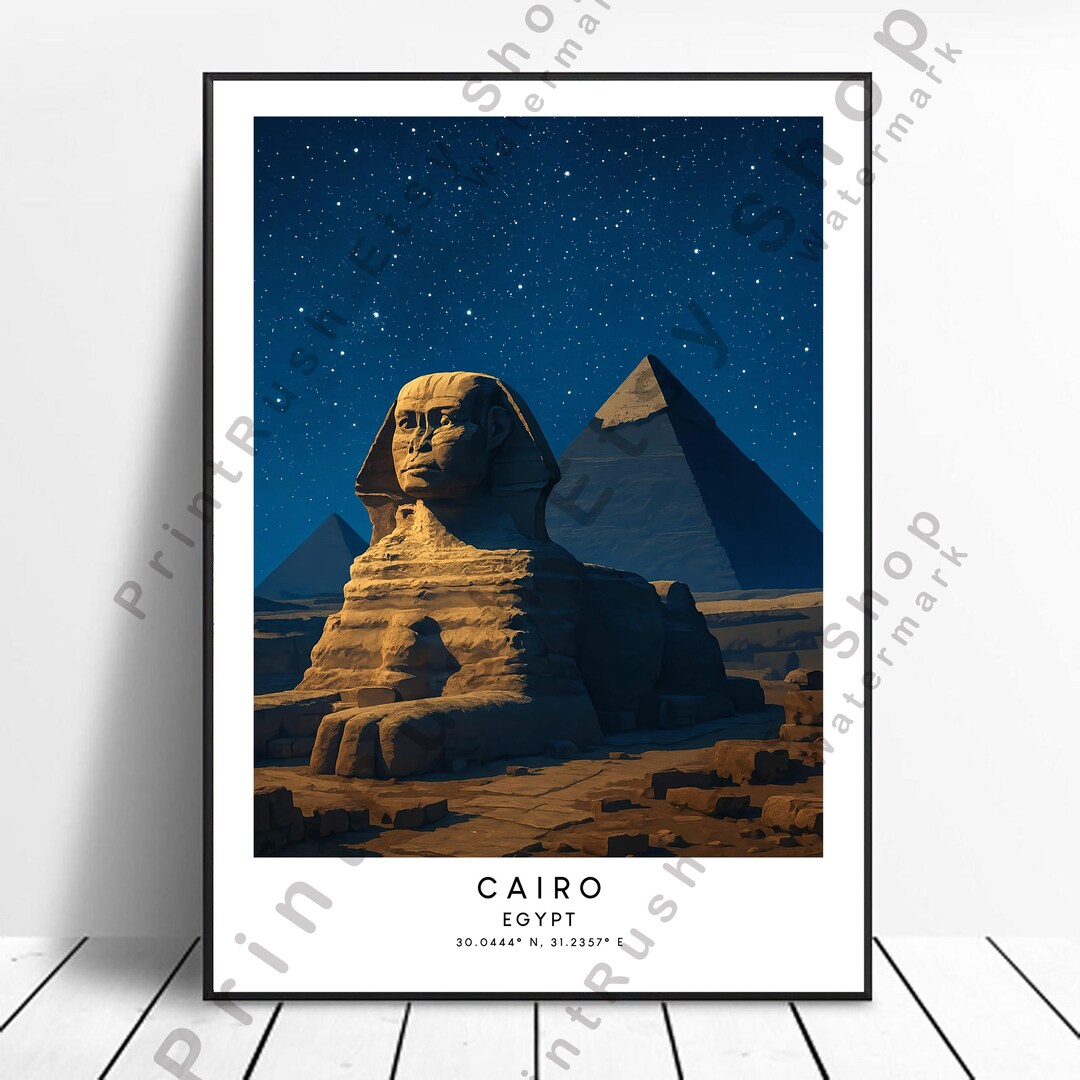 Cairo Travel Poster Egypt Illustration Art Cairo Wall Print Home ...