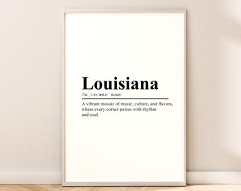 Impression voyage Louisiane Art mural Louisiane Impression Louisiane Tenture murale Louisiane Poster Louisiane minimaliste Art Louisiane Décoration d'intérieur Louisiane Cadeau