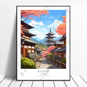Kyoto Travel Print Kyoto Poster Kyoto Wall Art Kyoto Print Kyoto Wall Décor Kyoto Japan Kyoto Wall Hanging Kyoto Gift Art
