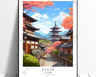 Kyoto Travel Print Kyoto Poster Kyoto Wall Art Kyoto Print Kyoto Wall Decor Kyoto Japan Kyoto Muur Hangende Kyoto Gift Art