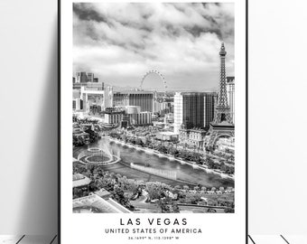 Stadt Las Vegas Reisedruck Las Vegas Wandkunst Dekor Las Vegas Poster Minimalistisch Las Vegas City Print Las Vegas Geschenkdruck