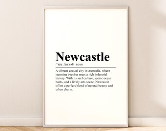Newcastle Australia Print Newcastle Wall Art Newcastle Poster Newcastle Travel Print Minimalist Newcastle Wall Quote Newcastle Home Gift