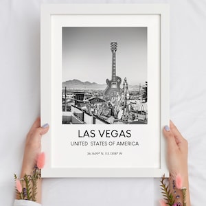 Las Vegas Travel Print Las Vegas City Wall Art Print Black and White Las Vegas Nevada Home Decor Las Vegas Poster Las Vegas Gift Print immagine 5