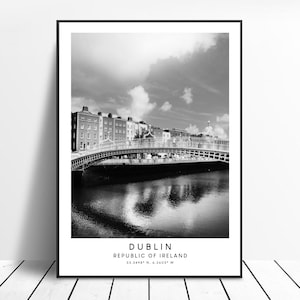 Dublin Print Dublin City Poster Minimalist Dublin Wall Art Dublin Wanddeko Dublin Ha&#39;penny Bridge Poster Dublin Travel Print Geschenk Print
