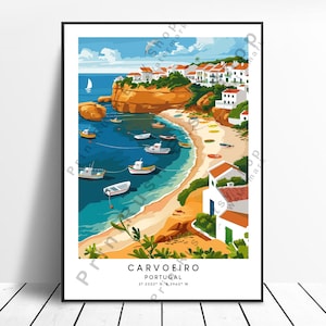 Carvoeiro Portugal Travel Print Carvoeiro Poster Wall Art Carvoeiro Print Wall Hanging Carvoeiro Home Decor Algarve Print Colourful Gift