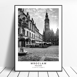 Wroclaw Polen Reisedruck Schwarz-Weiß Wroclaw Wanddruck Minimalistisch Wroclaw Wandkunst Wroclaw Poster Wroclaw Geschenk Druck