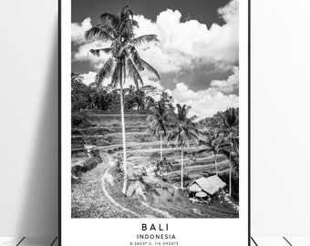 Bali Travel Print Bali Poster Bali Wall Art Bali Indonesia Print Bali Home Décor Bali Art Print Black and White Bali Poster Bali Gif Print