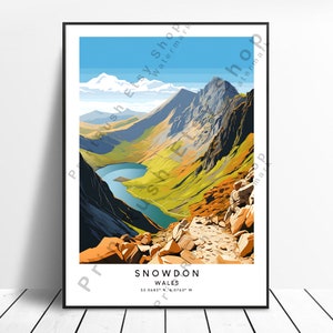 Snowdon Print Snowdon Wall Art Snowdon Wall Print Snowdonia Poster Minimalist Snowdon Poster Snowdon Art Print Snowdon Gift Print Christmas