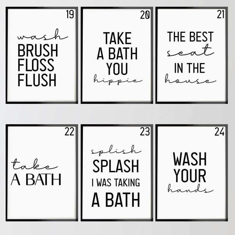 Bathroom Prints Minimalist Wall Art Décor Typography Poster image 5