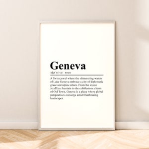 Genf Reise Druck Genf Poster Genf Druck Genf Schweiz Wanddruck Minimalist Genf Home Décor Genf Wandposter Genf Geschenk