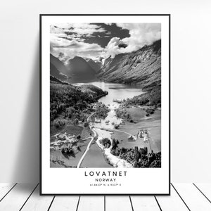 Lovatnet Travel Print Lovatnet Wall Art Minimalist Lovatnet Art Print Lovatnet Poster Lovatnet Norway Print Lovatnet Wall Print Gift Poster