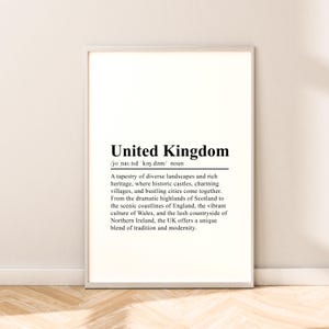 United Kingdom Print Wall Art United Kingdom Poster UK Wall Print Minimalist United Kingdom Home Décor UK Wall Hanging Gift Art