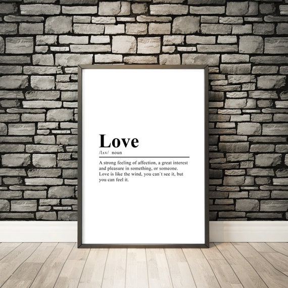 Love Definition Love Definition Poster Funny Love Print Love Poster Love Quote Print Love Typography Poster Love Wall Art Love Gift Print