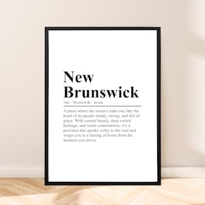 New Brunswick Canada Travel Poster Wall Art New Brunswick Print Wall Quote New Brunswick Poster Minimalist New Brunswick Art Décor Gift