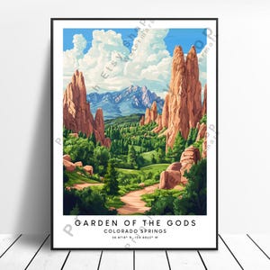 Garden of the Gods Print Wall Art Garden of the Gods Poster Garden of the Gods Illustration Garden of the Gods Décor Colorado Travel Poster