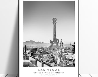 Las Vegas Travel Print Las Vegas City Wall Art Print Black and White Las Vegas Nevada Home Décor Las Vegas Poster Las Vegas Gift Print