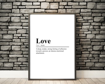 Love Definition Love Definition Poster Funny Love Wall Print Love Poster Love Quote Print Love Typography Love Wall Art Love Gift Print