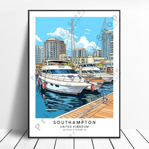 Southampton Travel Print Home Décor Southampton Poster Colourful Southampton Print Southampton Wall Art Southampton Gift Southampton Art