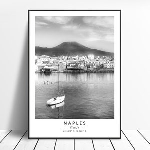Naples Travel Print Black and White Naples Poster Naples Wall Print Minimalist Naples Wall Art Naples Italy Poster Naples Gift Print
