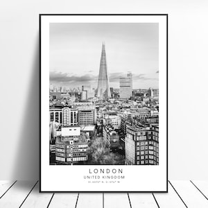 Stampa di viaggio di Londra, stampa da parete di Londra, poster di Londra in bianco e nero, stampa minimalista di Londra, stampa da parete di Londra, poster da parete di Londra, regalo artistico