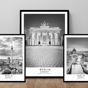 Berlin Reise-Druck Berliner Mauer Kunst schwarz weiß Berlin Poster Berlin Kunstdruck Berlin Stadt Poster Berlin Wohndekor Berlin Geschenk Kunst