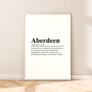 Aberdeen Travel Print Aberdeen Poster Aberdeen Wall Art Aberdeen Print Minimalist Aberdeen Scotland Wall Décor Wall Hanging Aberdeen Gift