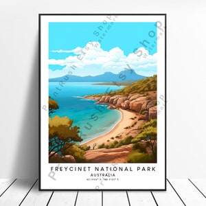 Australia Travel  Print Colourful Freycinet Poster Abstract Freycinet Print Minimalist Freycinet Wall Art Freycinet Art Print Freycinet Gift