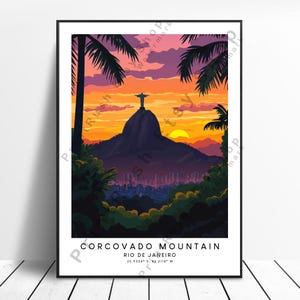 Corcovado Print Colourful Corcovado Mountain Poster Wall Art Corcovado Wall Print Corcovado Rio de Janeiro Art Home Décor Corcovado Brazil