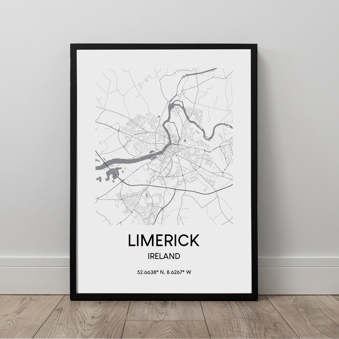 Limerick Map Print Limerick City Map Wall Art Poster Limerick Republic