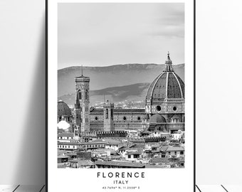 Florence Italy Wall Art Florence Home Décor Black and White Florence Print Florence Italy Poster Florence Art Print Florence Gift Poster