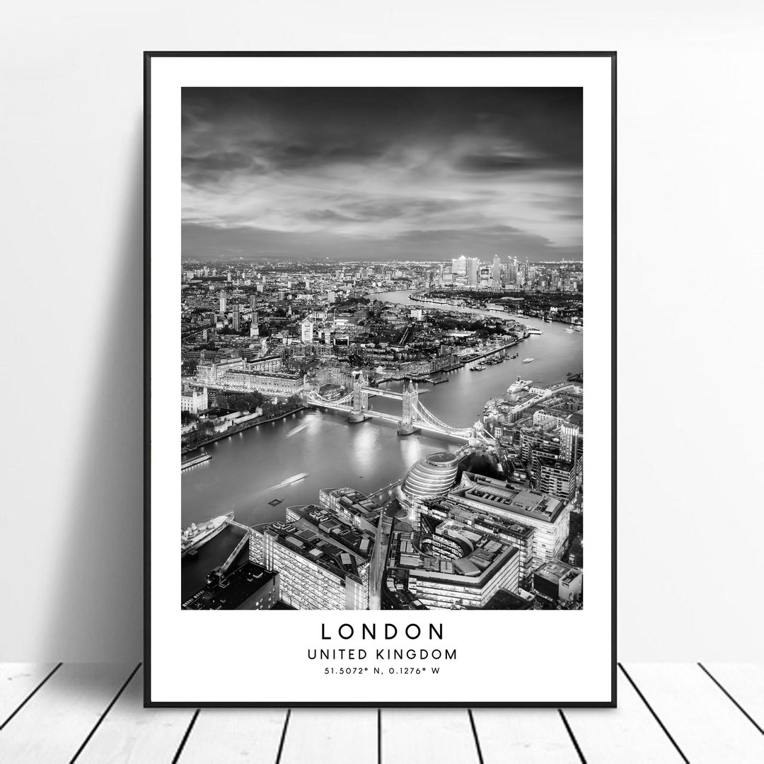 London Travel Print London Wall Art Black and White London Poster