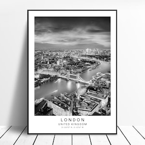 London Travel Print London Wall Art Black and White London Poster Minimalist London Poster London Wall Print London Cityscape Print Gift Art