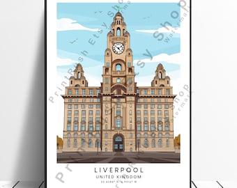 Liverpool Travel Print Liverpool Poster Liverpool Wall Art Liverpool Print Liverpool Home Décor Liverpool Art Print Liverpool Gift Print
