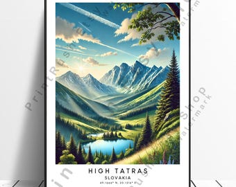 High Tatras Slovakia Print Mountain Wall Art Poster Slovak Mountain Decor High Tatras Nature Wall Poster Tatras National Park Art